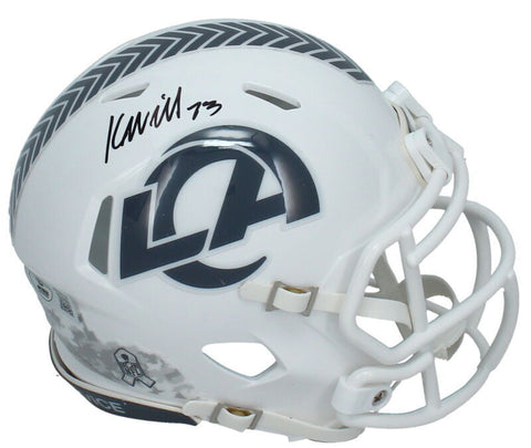 Kyren Williams Autographed Los Angeles Rams 2024 STS Mini Speed Helmet Beckett