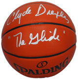 Clyde Drexler Autographed "The Glide" Spalding I/O Basketball Beckett