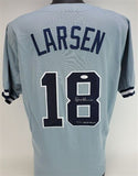 Don Larsen Signed Yankee Jersey (JSA COA) Pitched Perfect Game 56 World Series