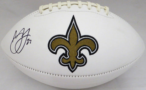 MARSHON LATTIMORE AUTOGRAPHED SIGNED SAINTS WHITE LOGO FOOTBALL BECKETT 131954