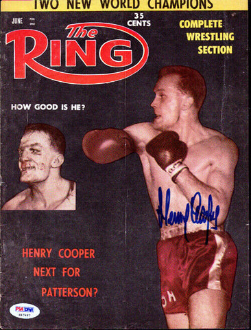 Henry Cooper Autographed Signed The Ring Magazine Cover PSA/DNA #S47487