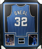 SHAQUILLE O'NEAL (Magic blue TOWER) Signed Autographed Framed Jersey Beckett