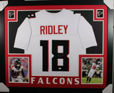 CALVIN RIDLEY (Falcons white SKYLIN) Signed Autographed Framed Jersey Beckett