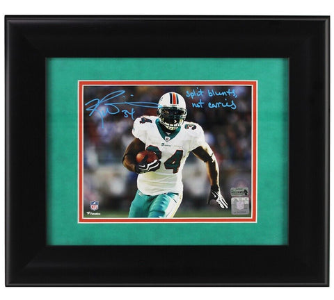 Ricky Williams Signed Miami Dolphins Framed 8x10 NFL Photo - "Split Blunts"