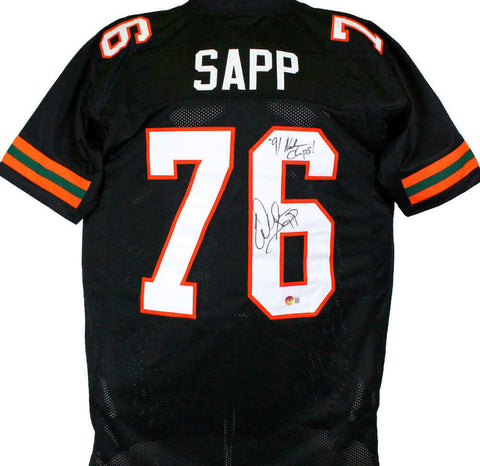 Warren Sapp Autographed Black College Style Jersey w/Insc.-Beckett W Hologram