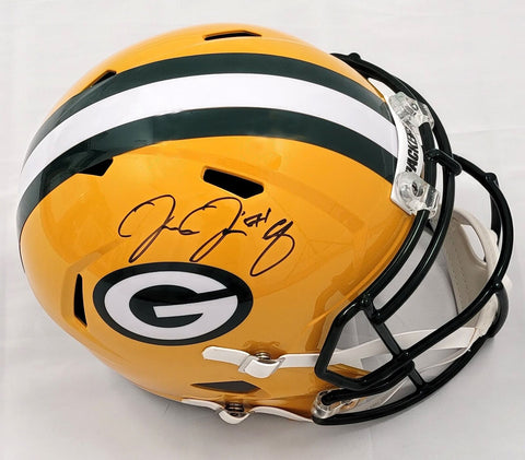 Josh Jacobs Autographed Green Bay Riddell Speed Replica Helmet Beckett Witnessed