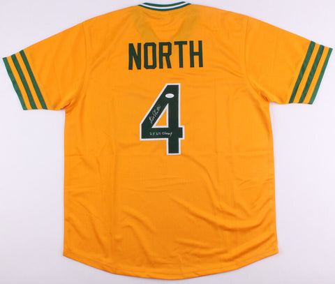 Bill North Signed Oakland Athletics Jersey Inscribed "2x WS Champ" (JSA COA)