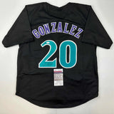 Autographed/Signed Luis Gonzalez Arizona Black Baseball Jersey JSA COA