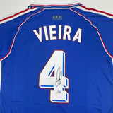 Autographed/Signed Patrick Vieira France National Team Blue Jersey BAS COA