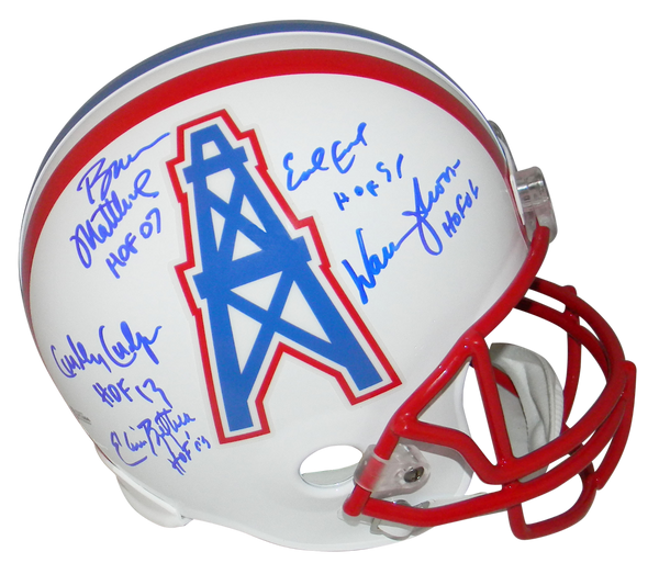 EARL CAMPBELL WARREN MOON MATTHEWS CULP BETHEA SIGNED HOUSTON OILERS F/S HELMET