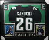 MILES SANDERS (Eagles black SKYLINE) Signed Autographed Framed Jersey JSA