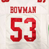 SAN FRANCISCO 49ERS NAVORRO BOWMAN AUTOGRAPHED WHITE JERSEY BECKETT QR 234528