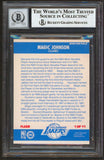 Lakers Magic Johnson Signed 1987 Fleer Stickers #1 Card Auto Graded 10! BAS Slab