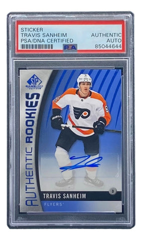 Travis Sanheim Signed 2017/18 SP Game Used #116 Flyers Hockey Card PSA/DNA