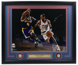 Allen Iverson Signed Framed Philadelphia 76ers 16x20 Vs Kobe Photo JSA ITP