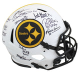 Steelers Greats (12) Signed Lunar Full Size Speed Proline Helmet W/ Case BAS Wit