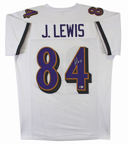 Jermaine Lewis Authentic Signed White Pro Style Jersey Autographed BAS Witnessed