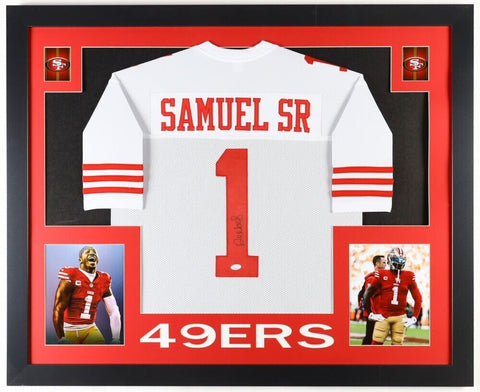 Deebo Samuel Signed San Francisco 49ers 35x43 Framed Jersey (JSA) His New Number