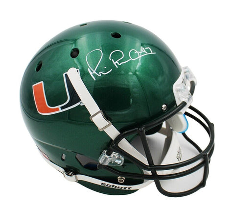 Michael Irvin Signed Miami Hurricanes Speed Full Size Green NCAA Helmet