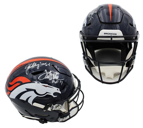 Davis & Elway Signed Denver Broncos Speed Flex Authentic NFL Helmet With Insc