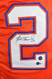 Fred Taylor Autographed Orange College Style Jersey- Beckett W Hologram *Black