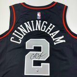 Autographed/Signed Cade Cunningham Pistons Black Authentic Jersey Fanatics COA