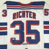 Autographed/Signed MIKE RICHTER New York White Hockey Jersey PSA/DNA COA Auto