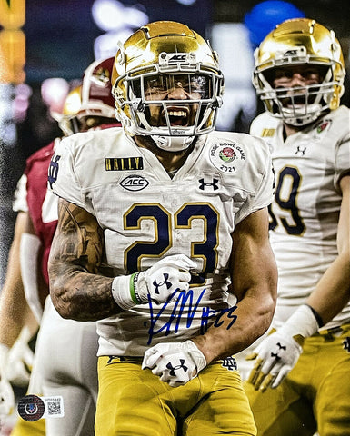 Kyren Williams Signed Notre Dame Fighting Irish 8x10 Celebrate Photo BAS