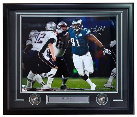 Fletcher Cox Signed Framed 16x20 Philadelphia Eagles SB52 Photo Fanatics