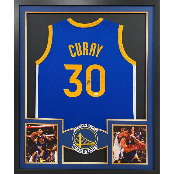 Steph Curry Autographed Signed Framed Golden State Warriors Jersey JSA