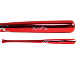 Marcell Ozuna Signed Atlanta Braves Rawlings Red Chrome MLB Bat