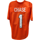 Ja'Marr Chase Autographed/Signed Pro Style Orange XL Jersey Beckett 38211