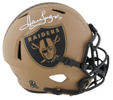 Raiders Howie Long Signed Salute To Service II F/S Speed Rep Helmet w Case BAS W