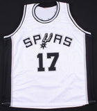 Mario Elie Signed San Antonio Spurs Jersey (JSA COA) 3xNBA Champion (94,95,99)