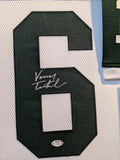 FRAMED VINNY TESTAVERDE AUTOGRAPHED SIGNED NEW YORK JETS JERSEY PSA COA