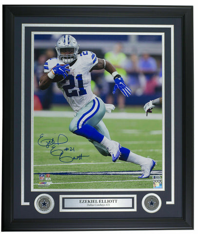 Ezekiel Elliott Signed Framed Dallas Cowboys 16x20 Photo BAS