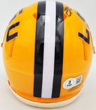 ODELL BECKHAM JR. AUTOGRAPHED LSU YELLOW MINI HELMET BECKETT WITNESS 235087