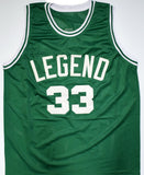 Larry Bird Autographed Green Pro Style Basketball Jersey-Beckett W Hologram