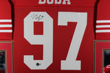 NICK BOSA (49ers red SKYLINE) Signed Autographed Framed Jersey Beckett