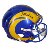 Kyren Williams Autographed Rams / Irish Ripped Authentic Speed Helmet Beckett