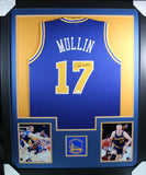 CHRIS MULLIN (Warriors blue TOWER) Signed Autographed Framed Jersey JSA