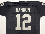 RAIDERS RICH GANNON AUTOGRAPHED BLACK JERSEY NFL MVP 2002 BECKETT WITNESS 230003