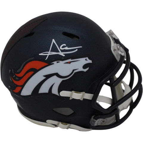 Audric Estime Autographed/Signed Denver Broncos Spd Mini Helmet Beckett 47667