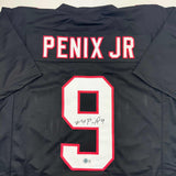 Autographed/Signed Michael Penix Jr. Atlanta Black Football Jersey Beckett COA