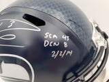 RUSSELL WILSON AUTOGRAPHED SEAHAWKS FULL SIZE HELMET STATS LE /48 RW HOLO 105818