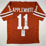 Autographed/Signed Major Applewhite Texas Orange College Football Jersey JSA COA