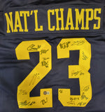 JJ McCarthy, Blake Corum and Team Signed Natl Champs XL Jersey Beckett QR