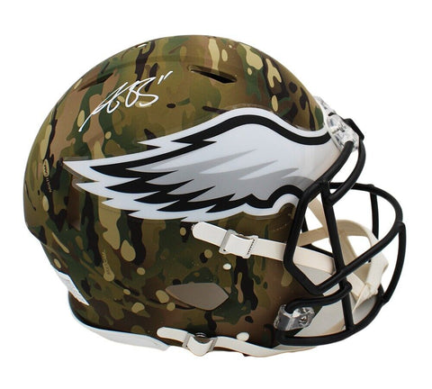 AJ Brown Signed Philadelphia Eagles Speed Authentic Camo NFL Helmet