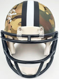 DREW BREES AUTOGRAPHED NEW ORLEANS SAINTS CAMO SPEED MINI HELMET BECKETT 185740