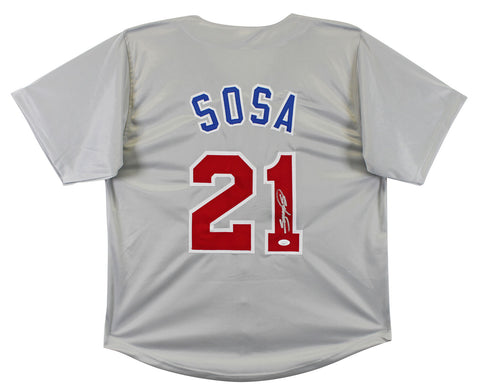 Sammy Sosa Authentic Signed Grey Pro Style Jersey Autographed JSA